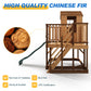 May in Color 9-in-1 Outdoor Wooden Playhouse with Slide & Sandbox - Backyard Playset for Kids Ages 3-10 - Natural Fir Play Center with Play Kitchen, Growth Chart & Safety Rails