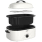 Sunvivi 18QT Roasting Oven with Self-Basting Lid Removable Pan, 150 to 450F Temperature Control Cool-Touch Handles,White