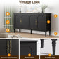 May in Color Sideboard Buffet Cabinet, 58'' Wood Console Cabinet with Storage & 4 Doors, Mid Century Entryway Table, for Living Room, Dining Room, Black