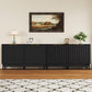 Heynemo Black 55'' Buffet Cabinet with Fluted Door and Adjustable Shelves