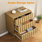 Heynemo Fluted 3 Drawer Dresser Set of 2, Wood Closet Organizer for Bedroom, Living Room, Entryway, Natural Wood Tone