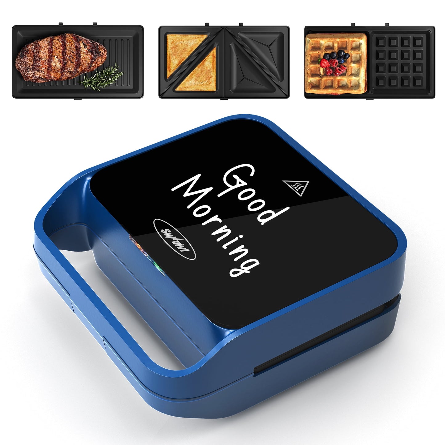 Sunvivi Multi-Function 3-in-1 Sandwich & Waffle Maker