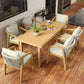 RoyalCraft Acacia Patio Dining Table, 6-Person Wood Picnic Table with Iron Leg, Outdoor Modern Dining Furniture for Backyard Lawn Garden Deck Indoor, Beige