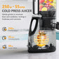 May in Color Slow Cold Press Juicer 5.9 inch Wide Feed Chute Masticating Juice Extractor - Black