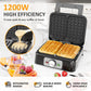 Heynemo Electric Waffle Maker 2 Slices, Stainless Steel Waffle Iron with Adjustable Heat, Nonstick Coating & Cool Touch Handle
