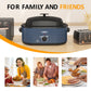 20 QT Electric Roaster Oven with 3 Compartments and Self-Basting Lid, Turkey Roaster Oven with 150-450¡ãF Temperature Control, Removable Pan & Rack, Blue