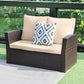 Heynemo 4 Seater Outdoor Patio Furniture Set, Rattan Wicker Patio Sectional Set with Coffee Table, Brown