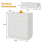 May in Color White Nightstand Set of 3, Bedroom End Table with 3 Drawers, Bedside Table