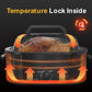 Royalcraft 22 Quart Electric Turkey Roaster Oven with Visible Glass Lid,Removable Pan & Rack, Stainless Steel,Black