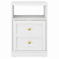 Heynemo white Nightstand with Storage Shelf & Door, Faux Drawer Design End Table, Compact Side Table for Bedrooms, Dorm Rooms & Small Spaces, Set of 1