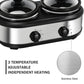 Superjoe 2.5QT Dual Pot Electric Slow Cooker, Stainless Steel Buffet Server Food Warmer Slow Cooker With Adjustable Temp Removable Lid Rests, Black