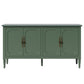 May in Color 58" Wood Buffet Cabinet, Mid-Century Modern Console Cabinet, with 4 Door & Media Storage, for Entryway, Living Room, Dining Room, Bedroom, Green