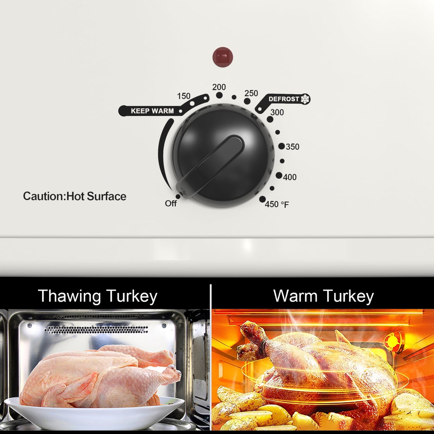 Sunvivi 24qt Electric Roaster Oven  with Self-Basting Lid, Defrost, Warm, 1450W