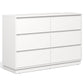 May in Color 6 Drawer Dresser with Charging Station for Bedroom, White