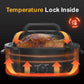 Sunvivi 22 Quart Electric Turkey Roaster Oven with Visible Glass Lid,Removable Pan & Rack, Stainless Steel, Black