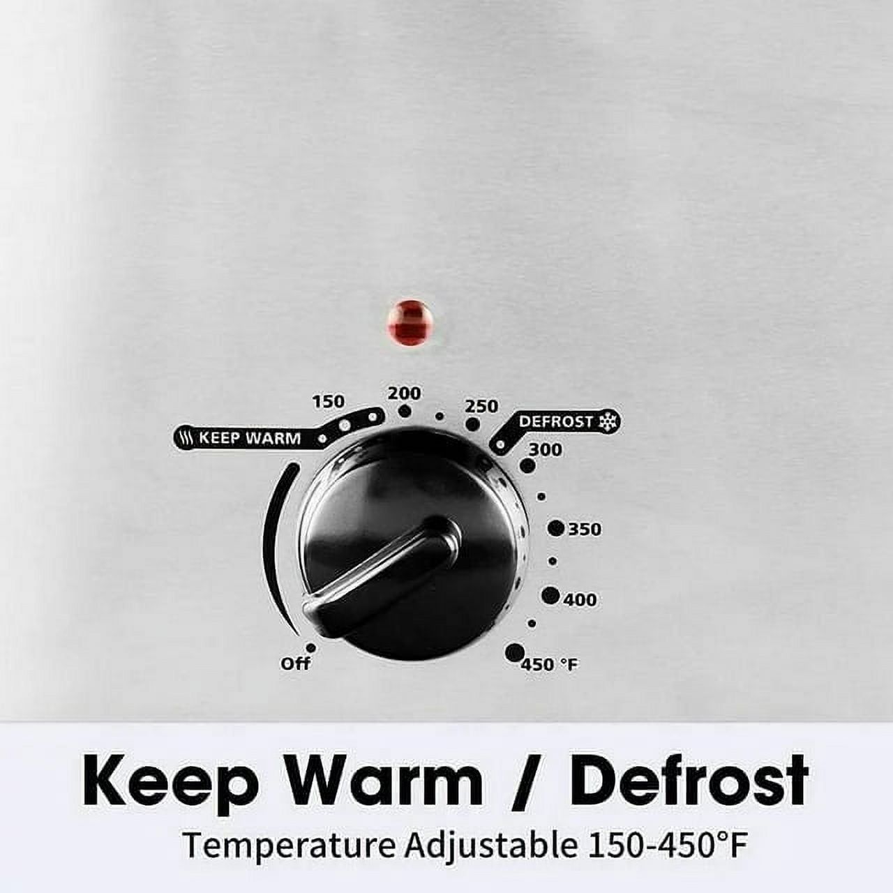 Superjoe 24 QT Electric Stainless Steel Turkey Roaster Oven, Self-Basting Lid Removable Insert Pot , White