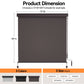 Superjoe Outdoor Roller Shade Cordless with 95% UV Block, Waterproof - 6'W x 8'H, Brown