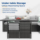 Royalcarft 7 Pcs Outdoor Conversation Set All Weather Wicker Sectional Sofa Set Dining Table Chair and Ottoman,Steel Frame,Gray
