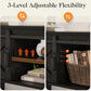 RoyalCraft Farmhouse Fireplace TV Stand for 65+ Inch TV, Entertainment Center with 23" Electric Fireplace with Remote, Modern Rustic TV Console with Sliding Bar Door for Living Room, Black
