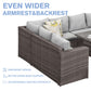 Heynemo 7 Piece Outdoor Patio Furniture Set, Dining Sectional Sofa with Dining Table Chair, All Weather Wicker Conversation Set with Ottoman, Grey