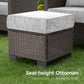 RoyalCraft Outdoor Patio Furniture Set, 4 Piece Outdoor Rattan Sofa Set, All Weather Wicker Conversation Set with Fire Pit Table for Porch Backyard Garden, Khaki