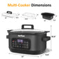 Heynemo 6.5QT Digital Multi Cooker, 12-in-1 Slow Cooker & Roaster with Timer, Temp Control, Delay Start, Nonstick Pot, Black