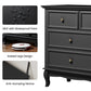 May in Color 7 Drawer Dresser with Solid Wood Legs for Bedroom, Living Room, Hallway, Black