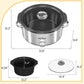 SUNVIVI Small Slow Cooker 4QT, Mini Food Warmer with 3 Heating Settings, Removable Ceramic Pot, Dishwasher Safe Glass Lid, Stainless Steel