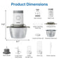 May in Color Portable Electric Food Processor, 350W 4-in-1 Blender with Stainless Steel Bowl, 2 Speed Control, Grinder & Juicer