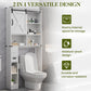 RoyalCraft Over The Toilet Storage Cabinet, Farmhouse Storage Cabinet Over Toilet with Sliding Barn Door, Home Space-Saving Toilet Rack, Behind Toilet Bathroom Organizer for Bathroom, White