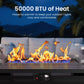 Heynemo 43" Outdoor Propane Fire Pit Table with Waterproof Cover, 2-in-1 50,000 BTU Gas Fire Table with Lid & Decorative Lava Rocks