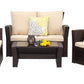 All-Weather Outdoor Patio Furniture Set - 4-Piece Wicker Rattan Sectional Conversation Set with Table and Cushions, Gray