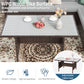 Patio Furniture Set, 7 Piece Outdoor Wicker Patio Furniture with High Curved Back Dining Sectional Sofa, Dining Table, Ottomans and Cushions, All Weather Conversation Set, Grey