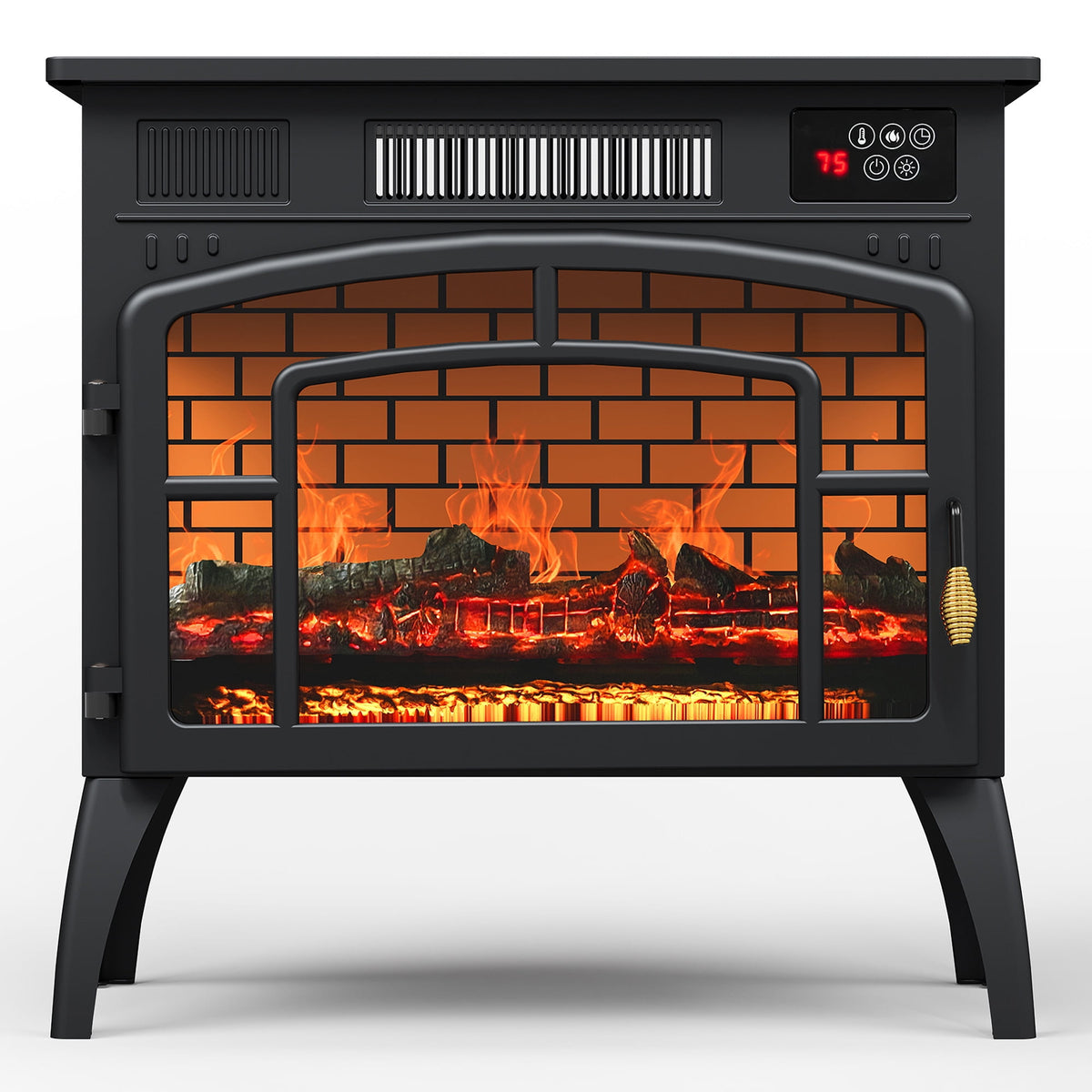 Heynemo A Practical Portable Fireplace ¨C 1500W Freestanding Infrared Electric Fireplaces Heater with 3D Flame Effect & Remote Control