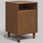 Heynemo Wood Nightstand with Storage, Bedside Table with Charging Station and Solid Wood Legs, Ideal for Living Room, Bedroom, Entryway, Brown