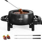 Heynemo 3 QT Fondue Set, Electric Fondue Pot Set for Melting Chocolate & Cheese, 1000W Non-Stick Fondue Maker with Adjustable Temperature Control and 8 Color-Coded Forks, Ideal for Dessert & Broth