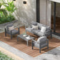 Superjoe Aluminum Outdoor Furniture Set 4 Pcs Patio Conversation Sofa Set with Coffee Table,Gray