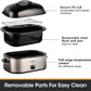 Superjoe 22 Quart Roaster Oven Turkey Oven Chicken Roaster for Cooking Warming, Stainless Steel Silver
