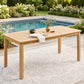 68"¡Á32" Acacia Outdoor Dining Table with Umbrella Hole, Rectangle Patio Table, Solid Acacia Wood Outside Table for Backyard Deck Garden, Light Teak,Heynemo
