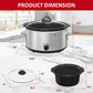 Superjoe 4 QT Slow Cooker, Buffet Server and Warmer with 3 Heating Modes, Compact Slow Cooker, Dishwasher-Safe Removable Ceramic Pot & Tempered Glass Lid, Stainless Steel, Stainless Steel