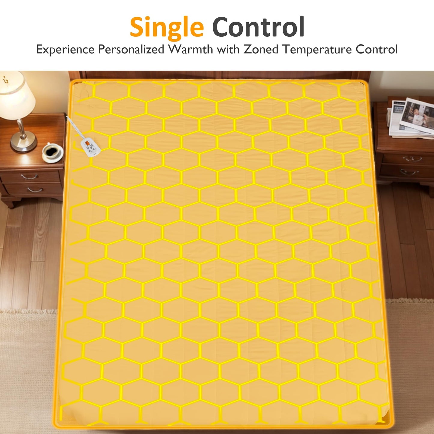 Sunvivi Twin Size Heated Mattress, Electric Bed Mattress Pad with 12-Hour Timer & 10 Heat Settings, Full Bed Warmer, Machine Washable, 39" x 75"