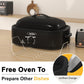 Superjoe 14 QT Electric Roaster Oven with Self-Basting Lid, Removable Pan and Rack, Stainless Steel, Black