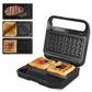 Heynemo 3-in-1 Electric Sandwich Maker & Waffle Grill, 850W Panini Press with Non-Stick Removable Plates & Tempered Glass Top, Cool Touch Handle, Easy to Clean, Black