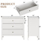 May in Color Large Fluted 3-Drawer Dresser, Wide Chest of Drawers, Modern Wood Dresser with Spacious Storage, White