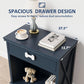 Superjoe LED Nightstand, Multi-Functional Nightstand with Drawer, End Table for Bedroom