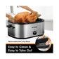 Superjoe 20 QT Electric Roaster Oven Turkey Roaster Pan, Stainless Steel Self-Basting Lid Removable Insert Pot, Silver