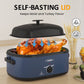 20 QT Electric Roaster Oven with 3 Compartments and Self-Basting Lid, Turkey Roaster Oven with 150-450¡ãF Temperature Control, Removable Pan & Rack, Blue