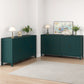 Heynemo Sideboard Buffet, 58'' Mid Century Modern Sideboard Buffet with 4 Doors and Adjustable Shelves, Sideboard Buffet for Entryway, Dining Room, Living Room, Bedroom, Turquoise