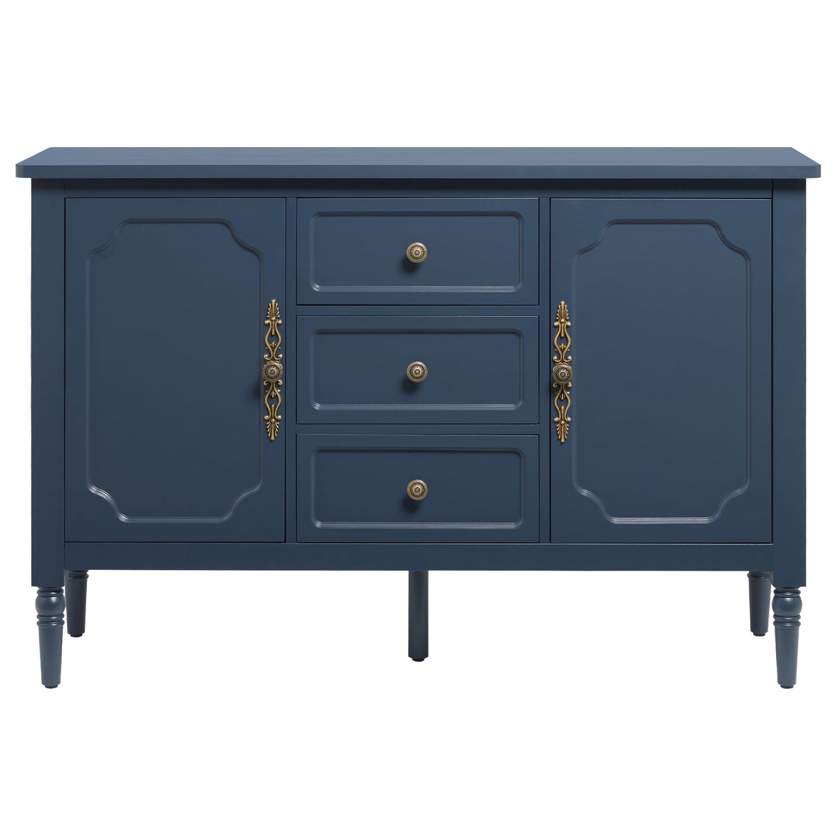 Heynemo Buffet Sideboard with 2 Doors & 3 Drawers, Storage Cabinet with Adjustable Shelves for Living Room, Dining Room, Blue