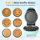 Heynemo 6 in 1 Mini Waffle Maker, 4¡± Waffle Iron with Removable Non-stick Plates, Perfect Mini Waffle Maker for Kids and Families, Light Blue